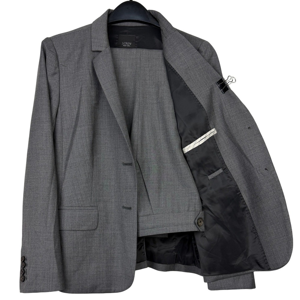 J.Crew Nouvelle Super 120s Wool Pantsuit with 1035 Trousers Womens 12P Wide Leg